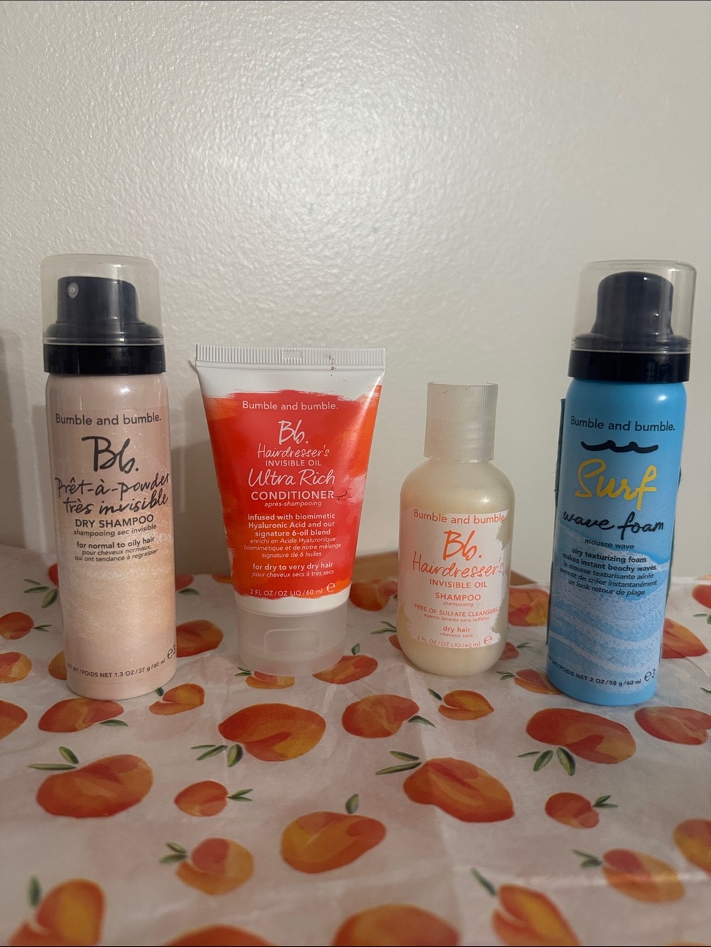 Bumble & Bumble Wave Foam, Shampoo & Conditioner + Dry Shampoo - TRAVEL SIZE